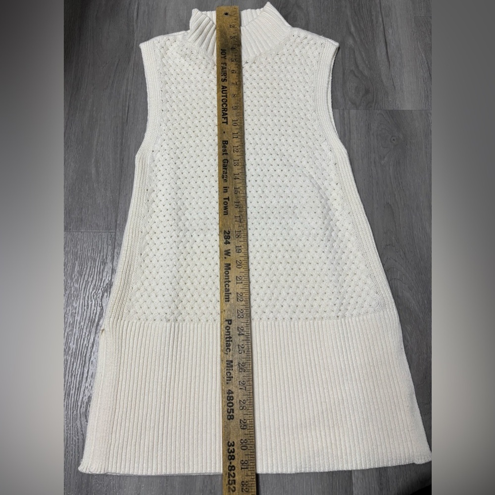 White House Black Market Cream Sleeveless Mock Neck Knit Sweater Women’s XS - Picture 6 of 7